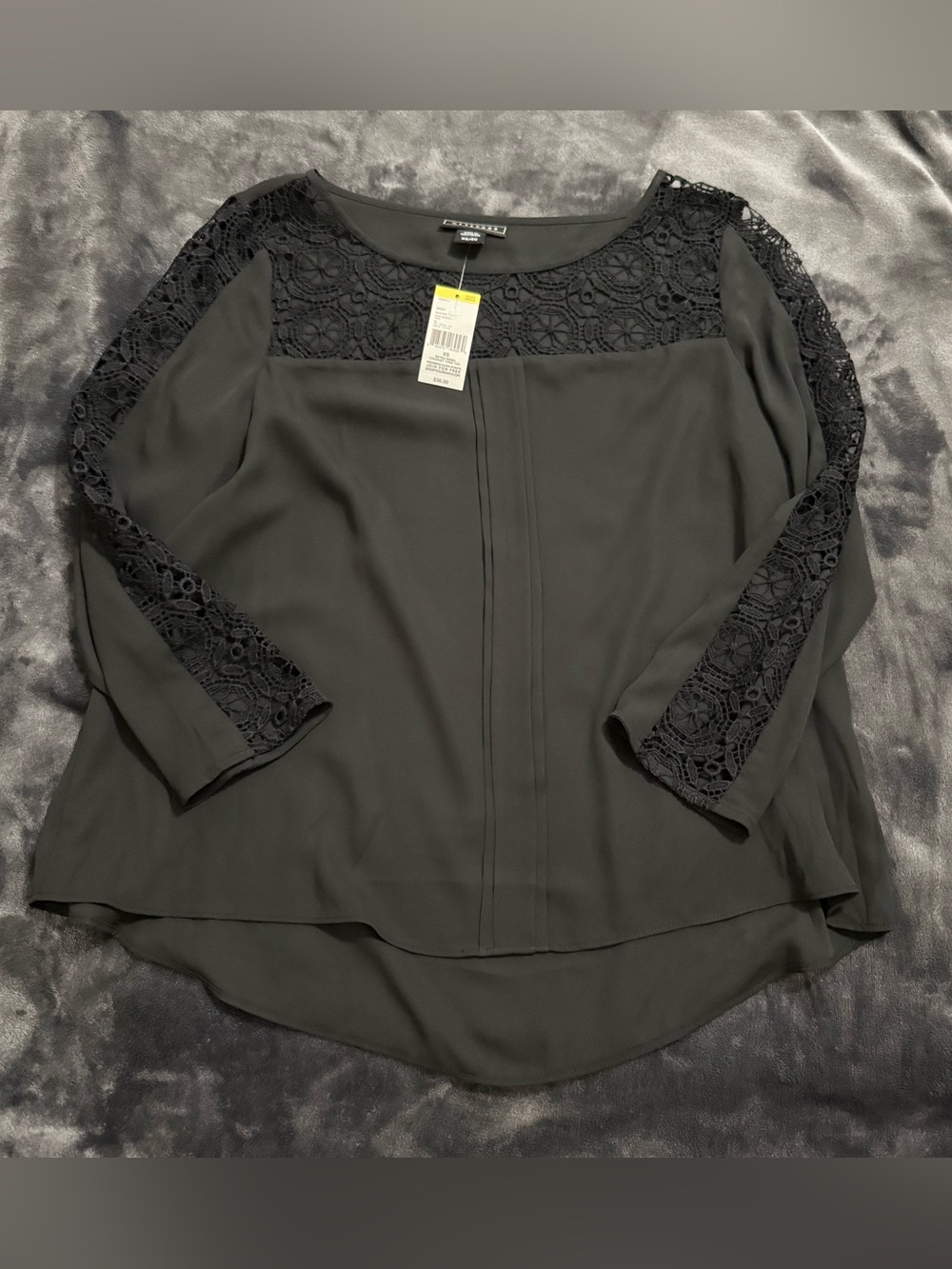 Metaphor Black Lace Yoke and Sleeve Blouse